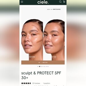 NWT Ciele Sculpt & Protect SPF 30+ Tinted Sculpting Tint — Medium (02)